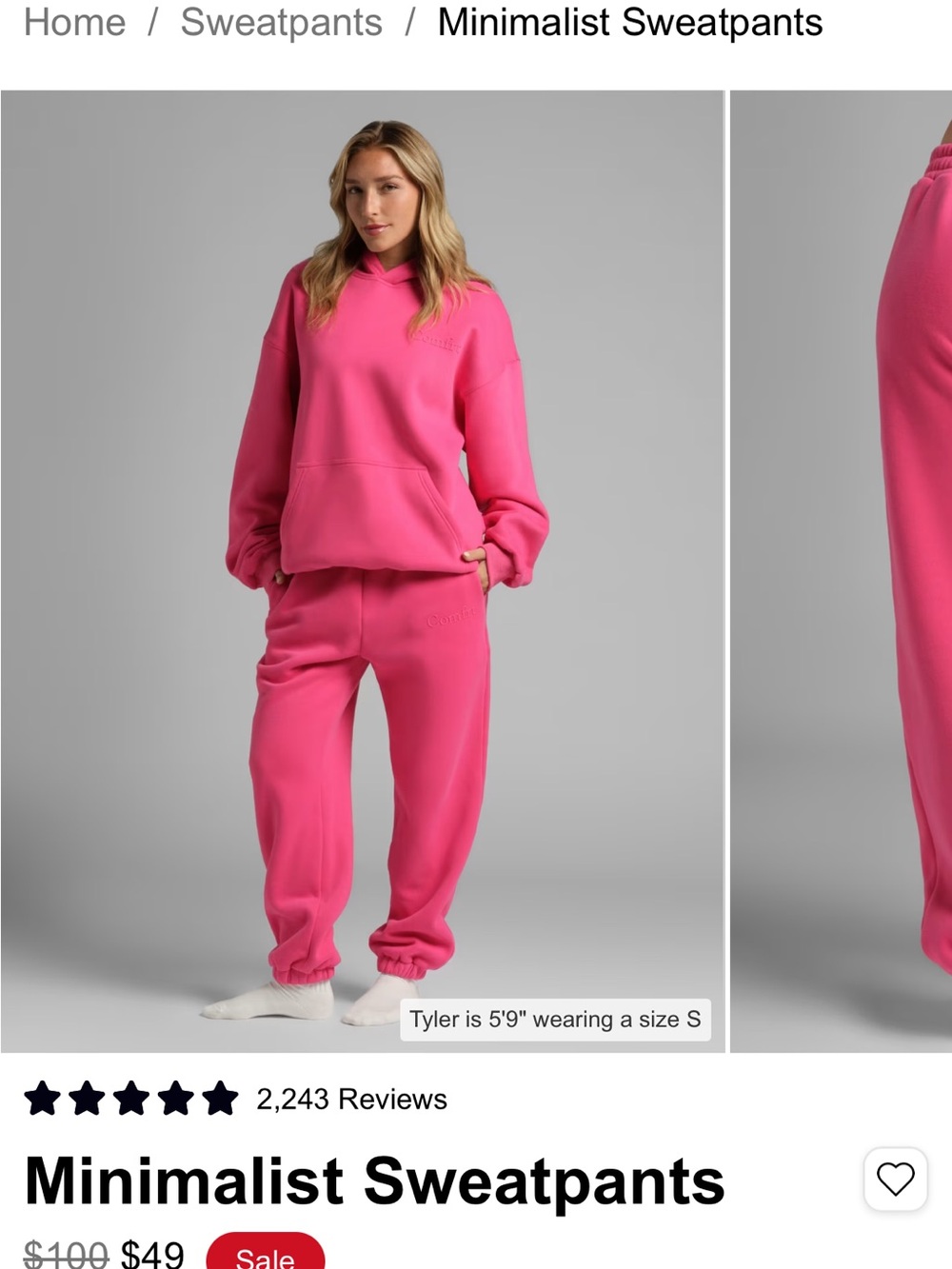 Minimalist Sweatpants - Hot Pink